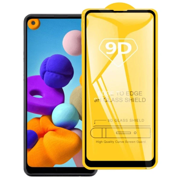 ALLY SM Galaxy A21 9D Full Glue Tempered Cam Ekran Koruyucu-(1903)