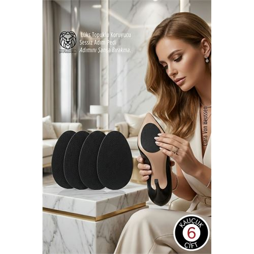 Premium Kauçuk Ayakkabı Kaydırmazı - Lüks Topuklu Koruyucu &amp; Sessiz Adım Pedi 6 ÇİFT 