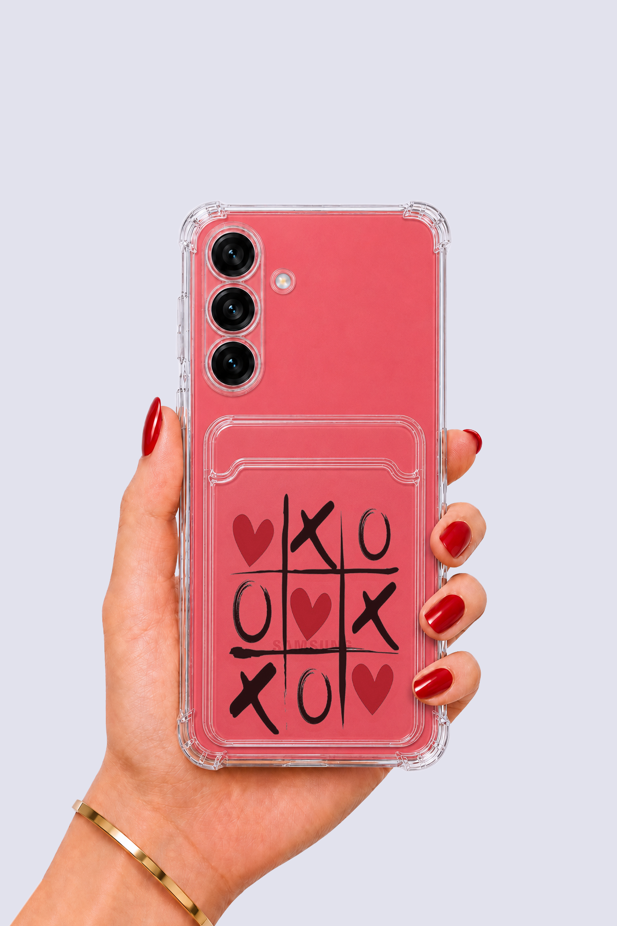 Samsung Galaxy S25 Kartlıklı XoXO Desenli Kılıf