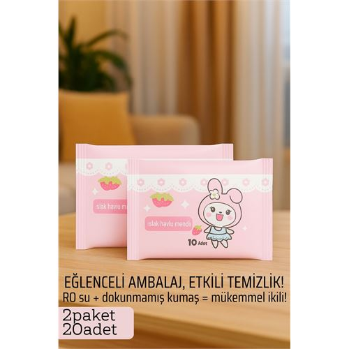 Dies Islak Mendil -RO Saf Su & Dokunmamış Kumaşlı, 20 Yaprak Temizlik Keyfi  PEMBE 