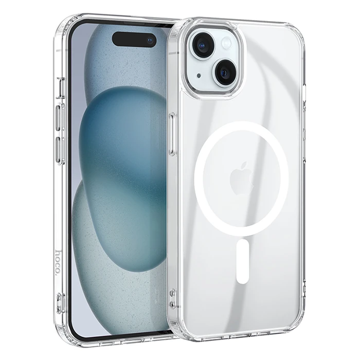 Hoco iPhone 15 Anti-Fall Darbe Önleyici Airbag Manyetik Magsafe Silikon Kılıf-(1903)