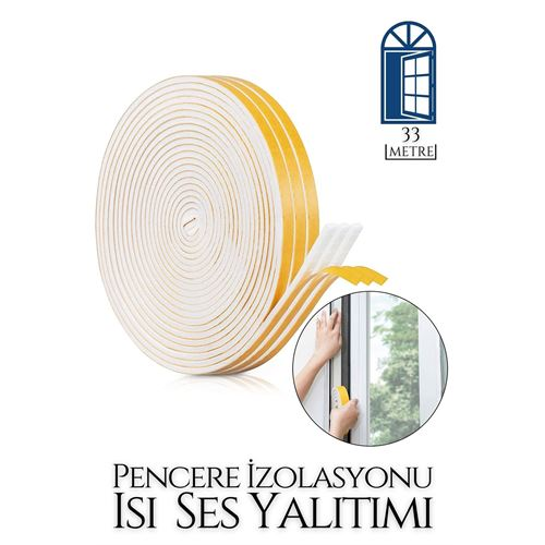 HSNET Pencere Ses Isı Yalıtım Sünger Bant 33 METRE 