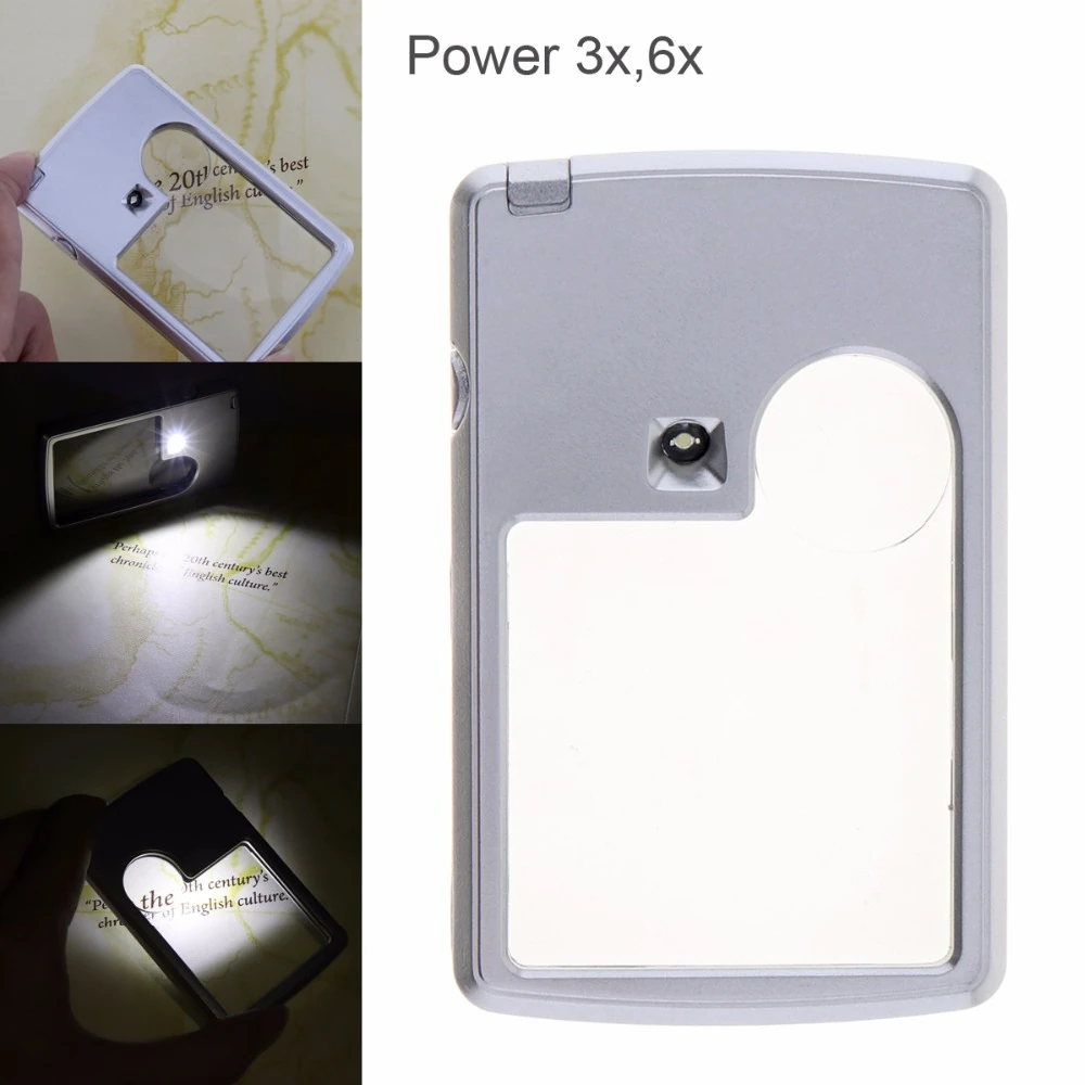 Ally 4b-3 Mini İnce 3x6x2 Mini Led Işıklı Büyüteç-(1903)