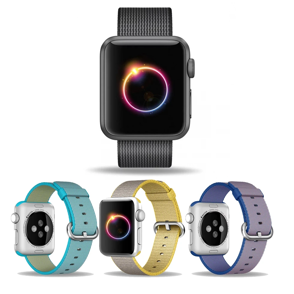 Ally Apple Watch 7-8 41mm 6-5-4 40mm Nylon Spor Kordon Kayış 3-2-1 38mm-(1903)