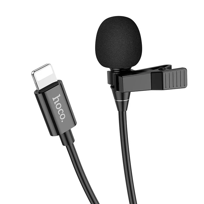HOCO L14 iPhone Lightning Kablolu Profesyonel Yayıncı Yaka Mikrofonu 2mt-(1903)