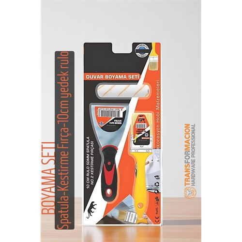 HSNET Boyama Seti - Spatula - Kestirme Fırça - 10cm yedek rulo 