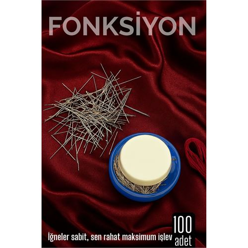 100'lü Süngerli Yuvarlak Kutulu Dikiş İğnesi – Pratik Saklama ve Kolay Kullanım 