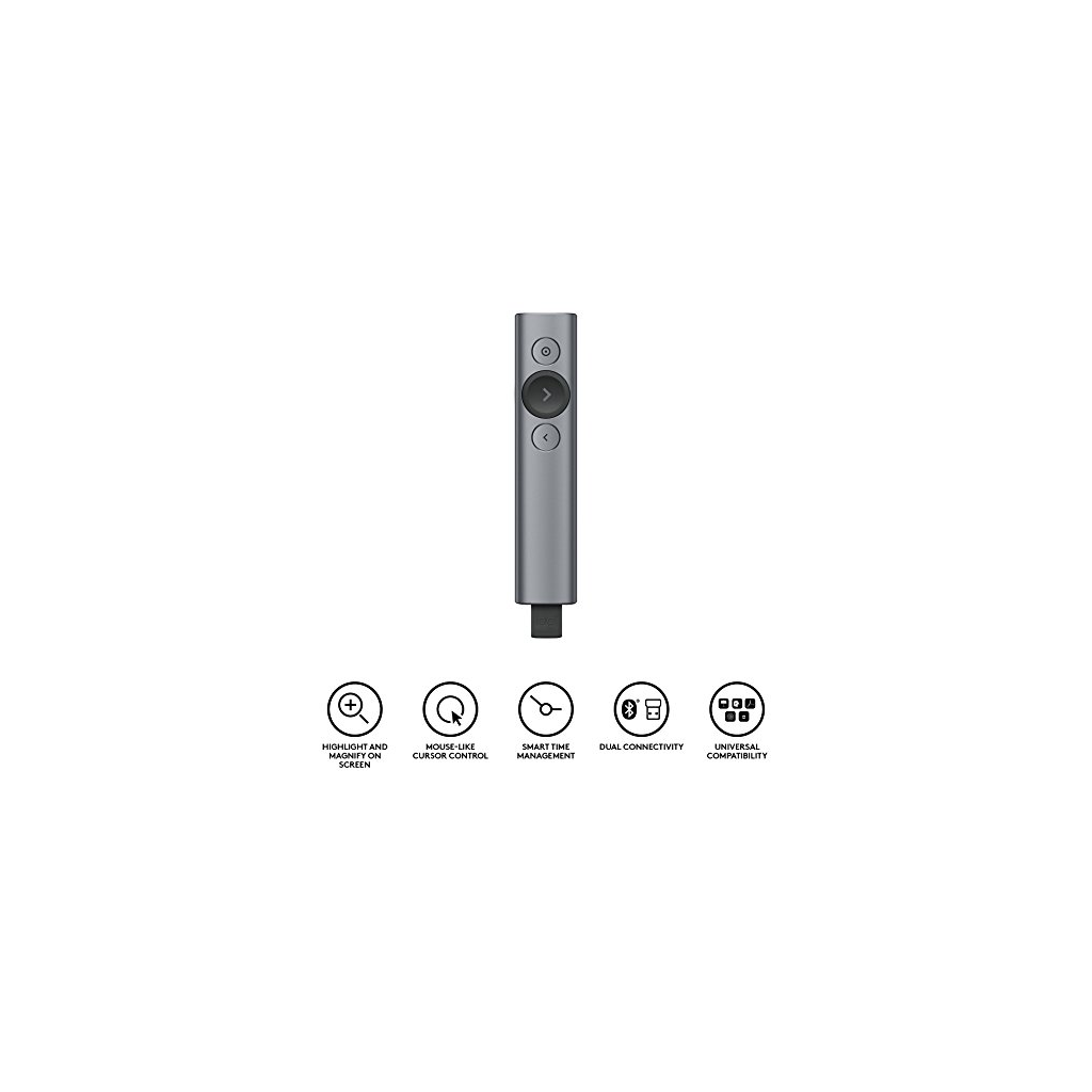 LOGITECH 910-004861 Spotlight Wireless Presenter Sunum Cihazı (Gri)(1923) 4