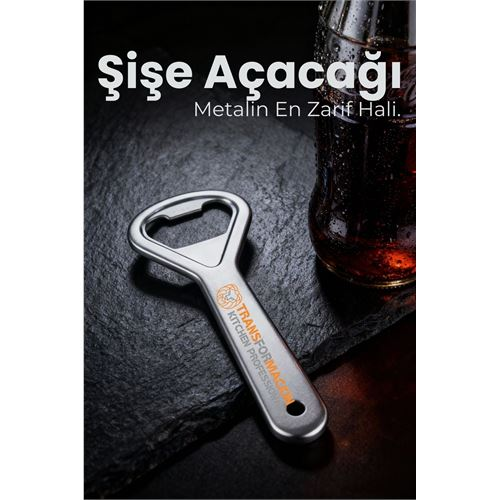Ergonomik Metal Şişe Açacağı - Gazoz, Kola, Bira Kapağı Açıcı 