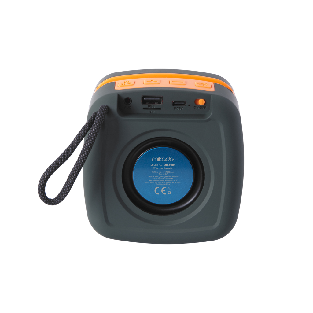 MIKADO MD-29BT ANKA 5W Taşınabilir USB/AUX/BT/TF/TWS RGB Işıklı 1200mAh Bluetooth Speaker(1923) 4