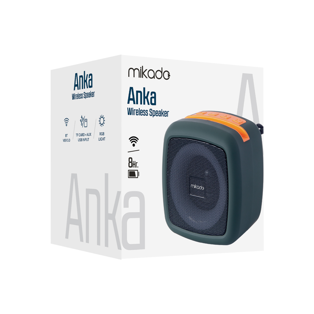 MIKADO MD-29BT ANKA 5W Taşınabilir USB/AUX/BT/TF/TWS RGB Işıklı 1200mAh Bluetooth Speaker(1923) 5