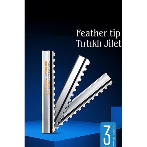 HSNET Feather Tip Tırtıklı Ustura Jileti 3 Adet 