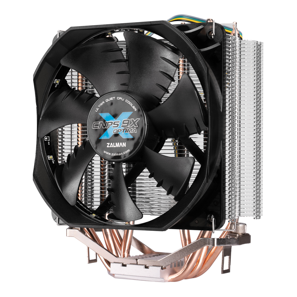 ZALMAN CNPS9X OPTIMA 12cm Fan CPU Kule Tipi Hava Soğutma Beyaz Led 4 adet Bakır Isı Borusu (AMD ve INTEL Tüm işlemciler ile uyumlu)(1923)