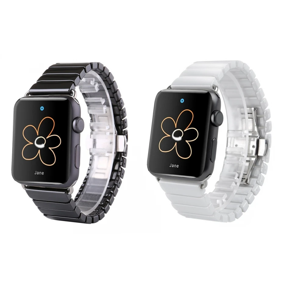 Ally Apple Watch 7-8 41mm 6-5-4 40mm Kayış Kordon Seramik Metal 3-2-1 38mm-(1903)