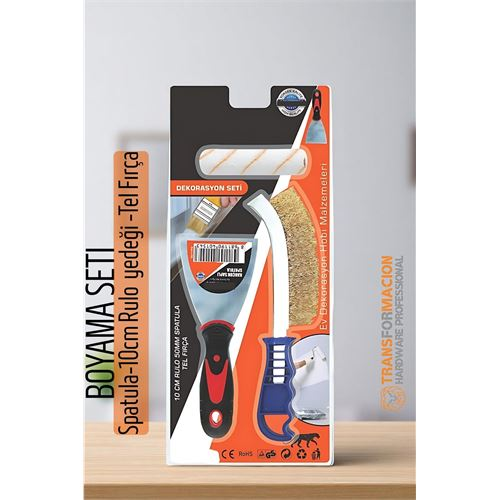 HSNET Boyama Seti - Spatula-10cm Rulo  yedeği -Tel Fırça 