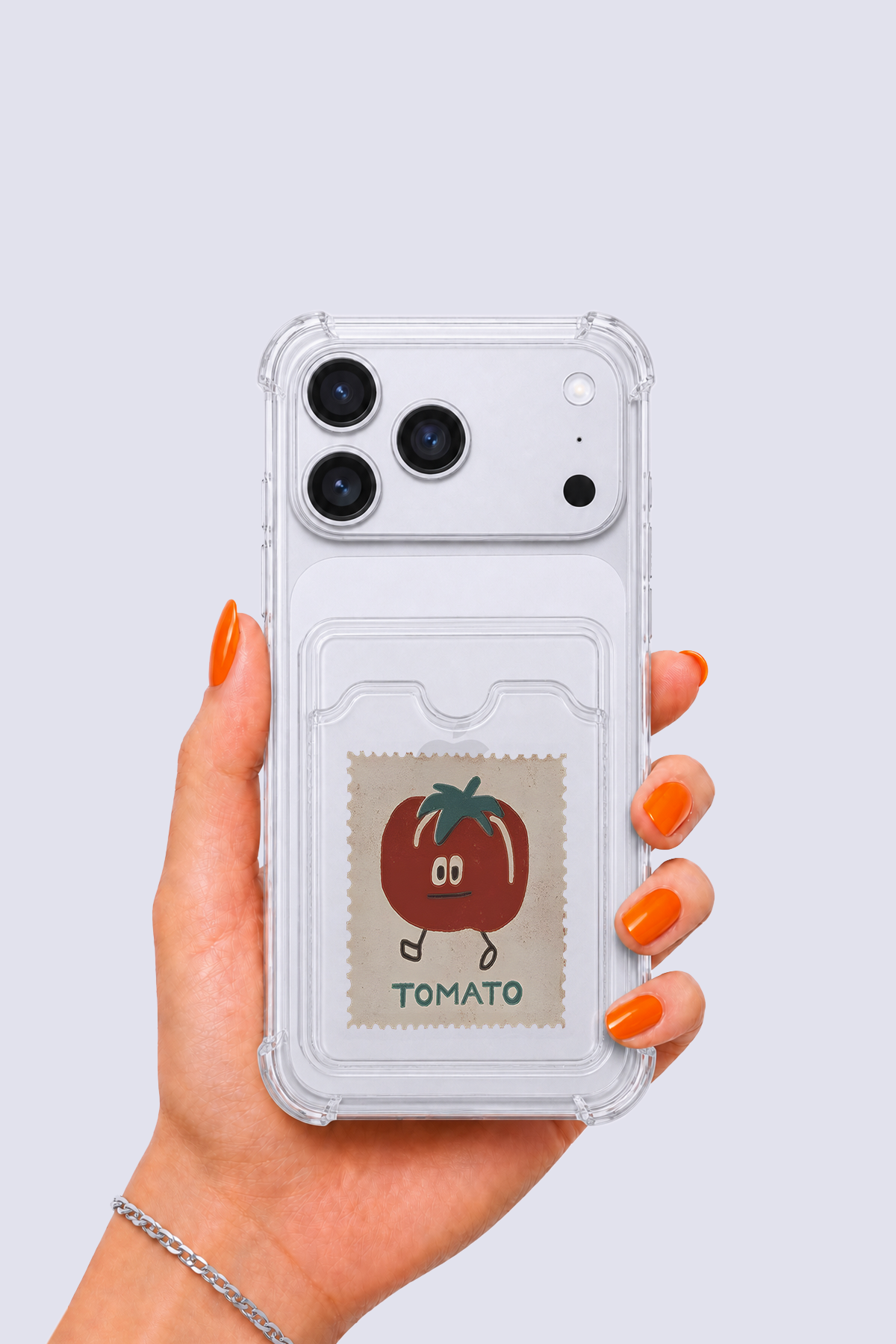iPhone 17 Pro Max Kartlıklı Tomato Desenli Kılıf