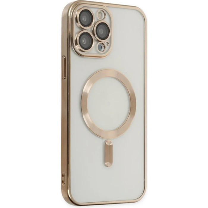 ALLY iPhone 14 Pro 6.1inç Renkli Kenar Lazer Çerçeveli Magsafe Uyumlu Silikon Kılıf-(1903)