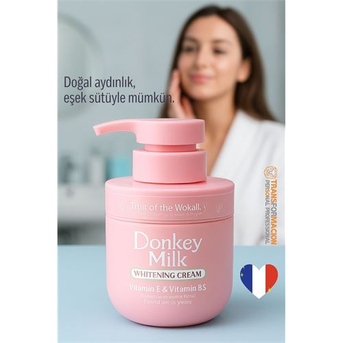 HSNET Eşek Sütlü Beyazlatıcı Krem Vitamin E/B5 400 ml, Vitaminli Cilt Tonu Eşitleyici 