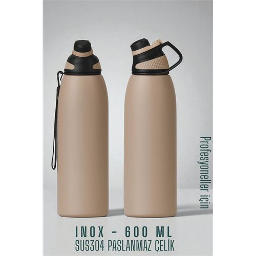 HSNET Inox Çelik Termos - 600 ml  SUS304 Çelik Termos Profesyonel PUDRA 