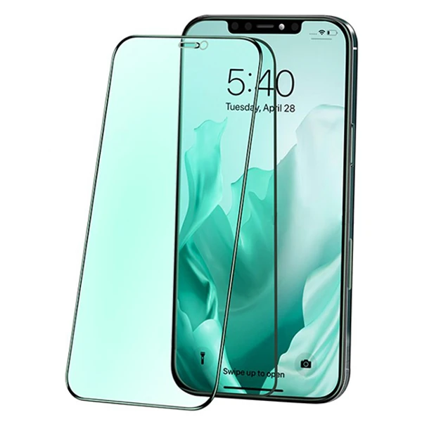 ALLY İPhone 12 Mini 5.4 Anti -Blue Green Light Göz Korumalı Tempered Full Ekran Koruyucu-(1903)