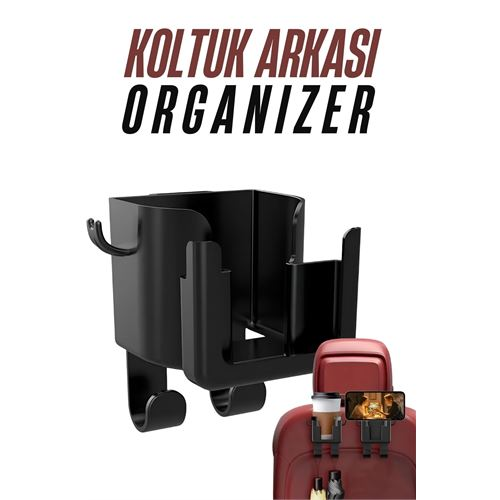 HSNET Araç Koltuk Arkası Organizer Bardak Telefon Tutucu 