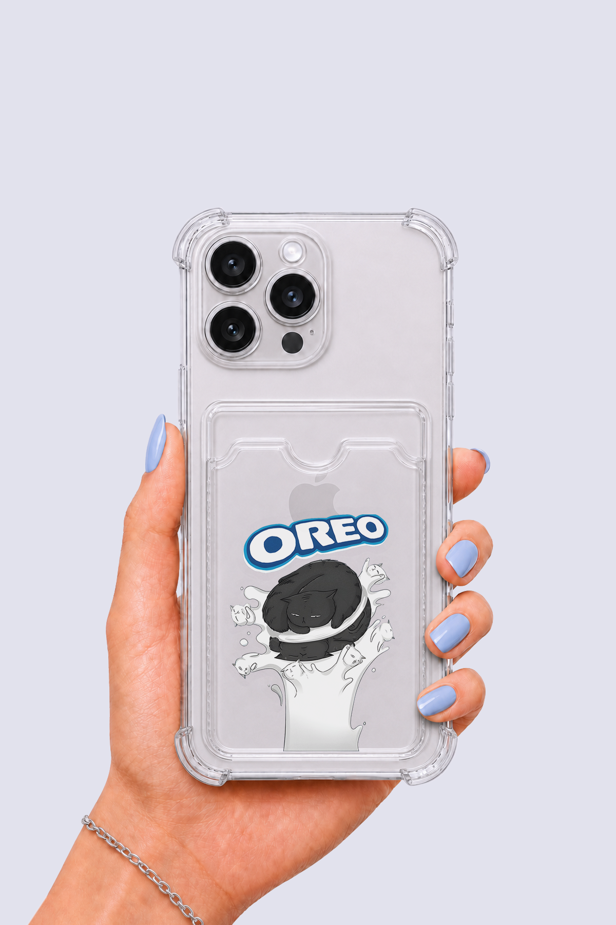 iPhone 13 Pro Max Kartlıklı OREO Desenli Kılıf