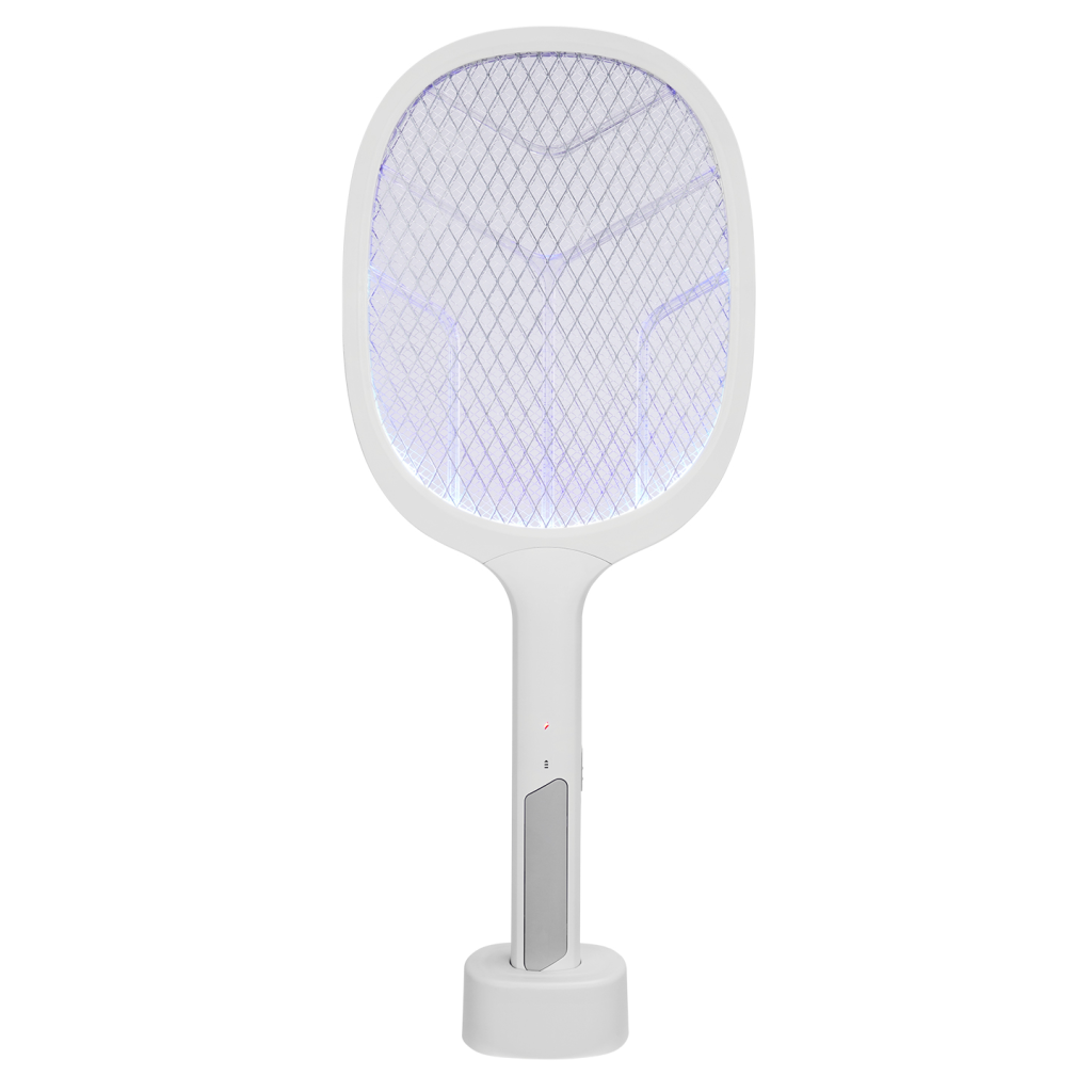 ASONIC AS-A25 Beyaz-Gri 3000V Raket Tipi UV Mor Işıklı 1200mAh Bataryalı Şarj Edilebilir Sinek Öldürücü(1923)