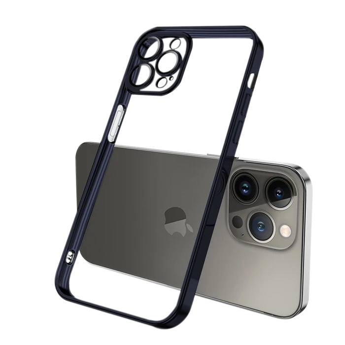 ALLY Fashion Series iPhone 13 Pro 6.1inç Kılıf Renkli Kenar Lazer Çerçeveli Silikon Kılıf-(1903)