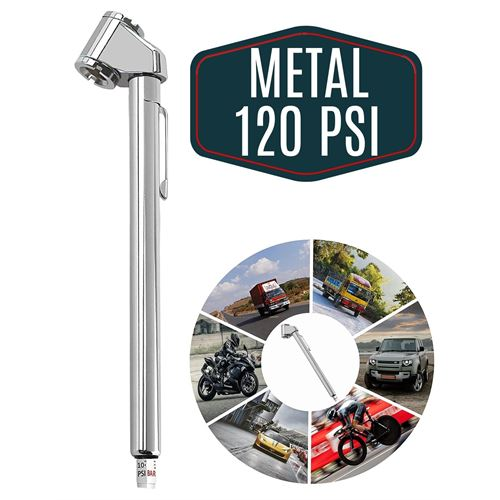HSNET Metal Kasalı 120 Psi Lastik Hava Ölçme Saati 