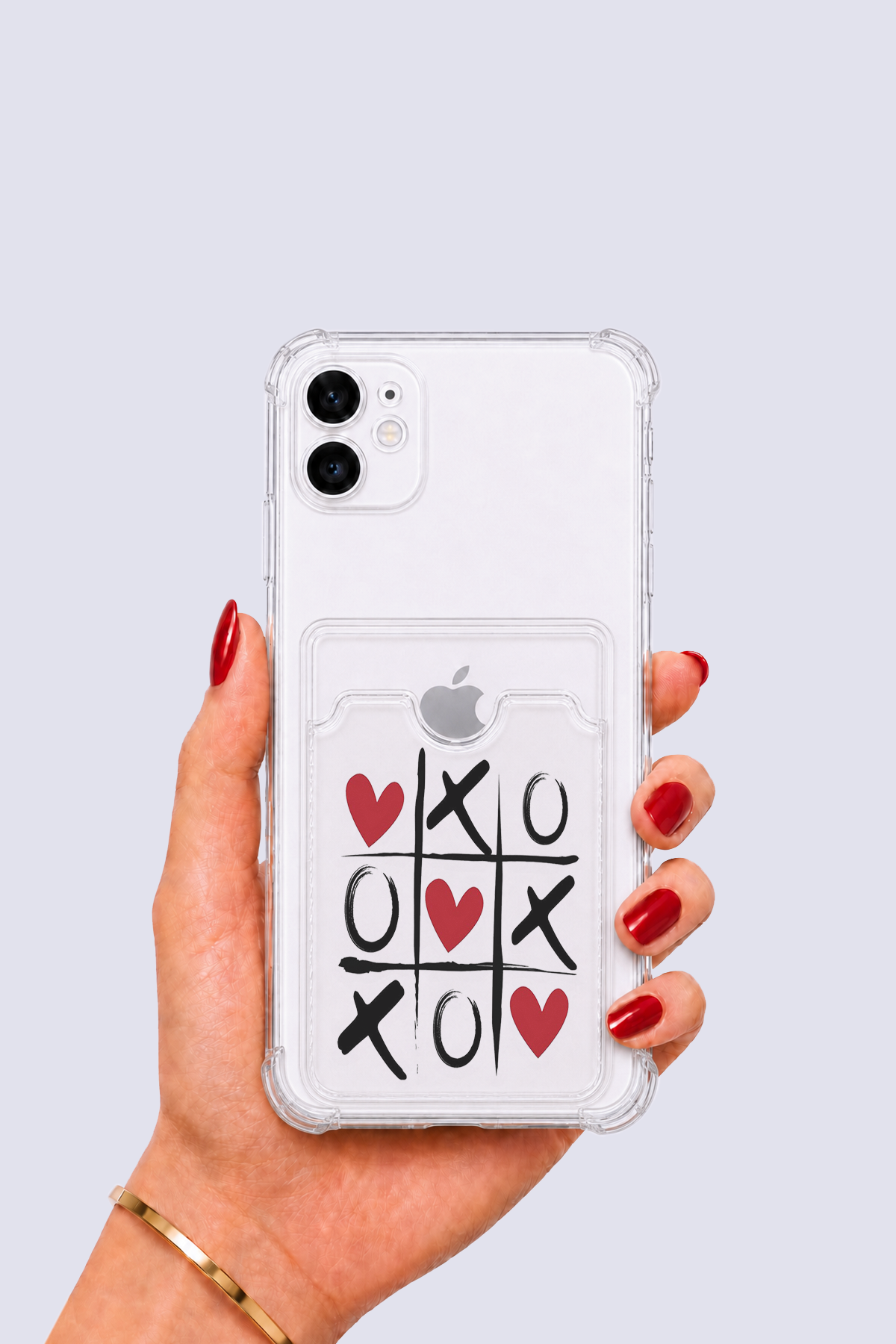 iPhone 11 Kartlıklı XoXO Desenli Kılıf