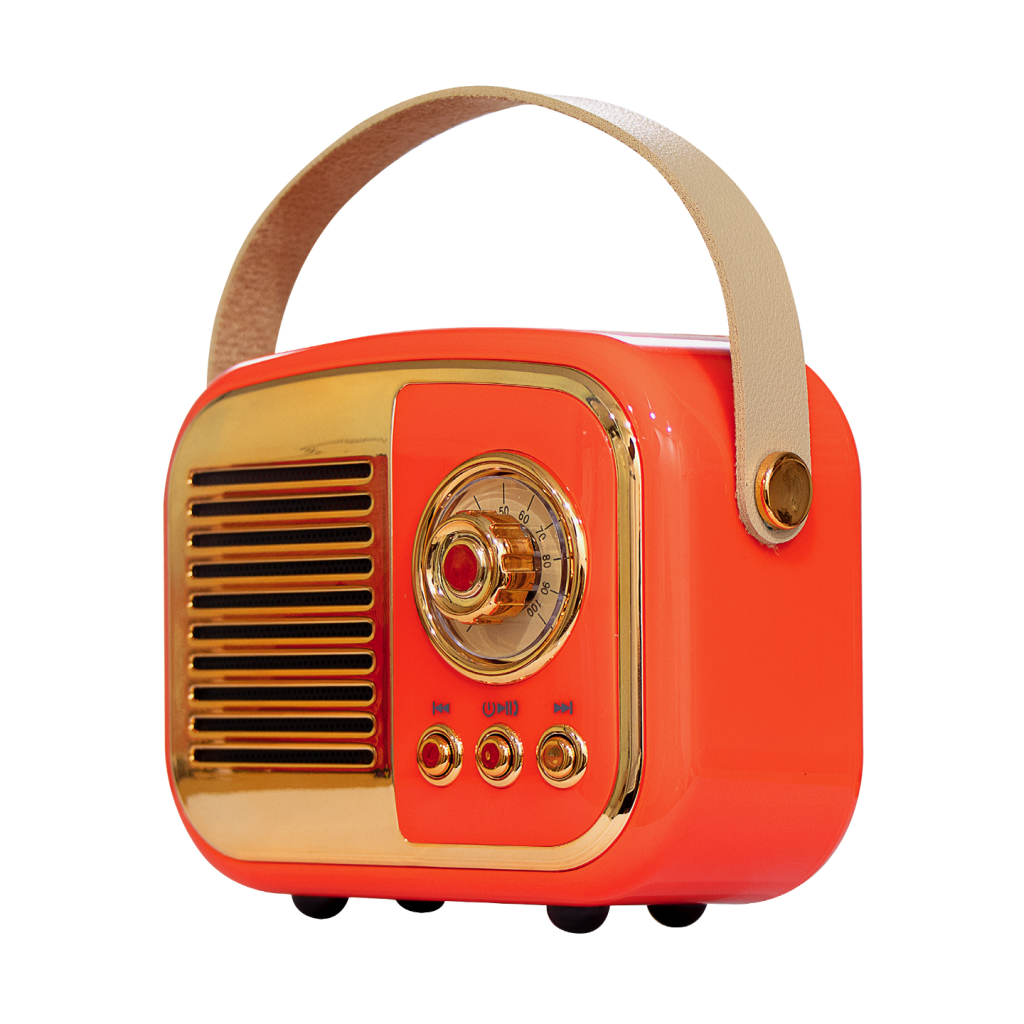 MIKADO MD-24BT Echoes Turuncu 3W Taşınabilir USB/TF Kart/Bluetooth 800mAh Klasik Retro Müzik Kutusu(1923) 3