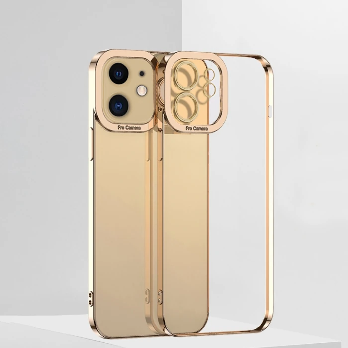 ALLY Fashion Series iPhone 12 Mini 5.4inç Kılıf Renkli Kenar Lazer Çerçeveli Silikon Kılıf-(1903)
