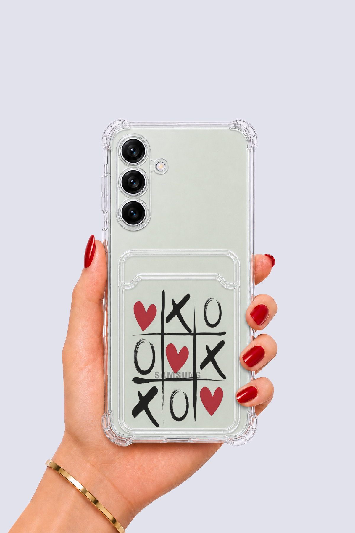 Samsung Galaxy S24 Kartlıklı XoXO Desenli Kılıf