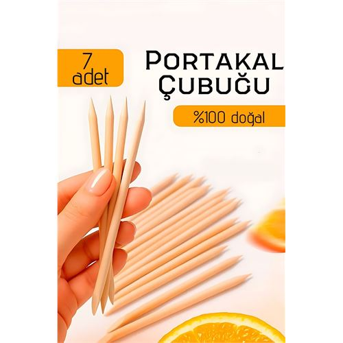 Profesyonel 7’li Portakal Çubuğu Seti - 11.5 cm Manikür & Pedikür Et İtici ve Tırnak Temizleme Seti 