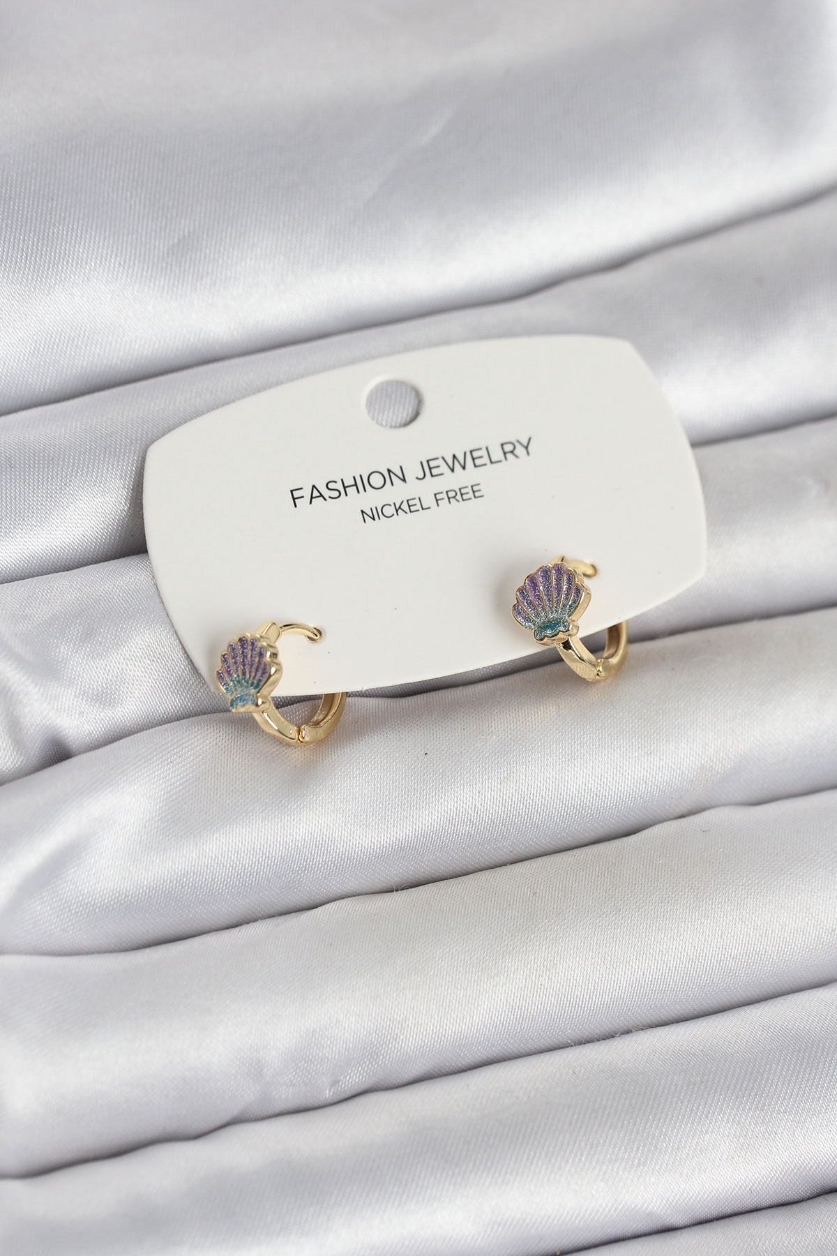 Deniz Kabuğu Model Gold Pirinç Çocuk Küpe 5886