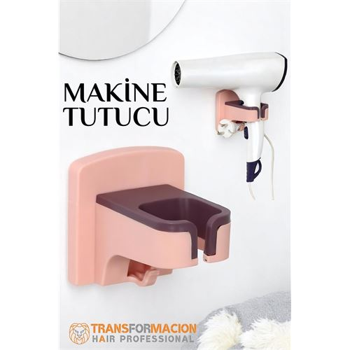 HSNET Saç Kurutma Makinesi Tutucu Pratik Yapışma PEMBE 