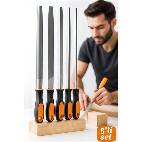 5’li Profesyonel El Eğesi ve Törpü Seti - Ahşap Törpüsü - Ağaç Törpüsü Endüstriyel Karbon Çelik 