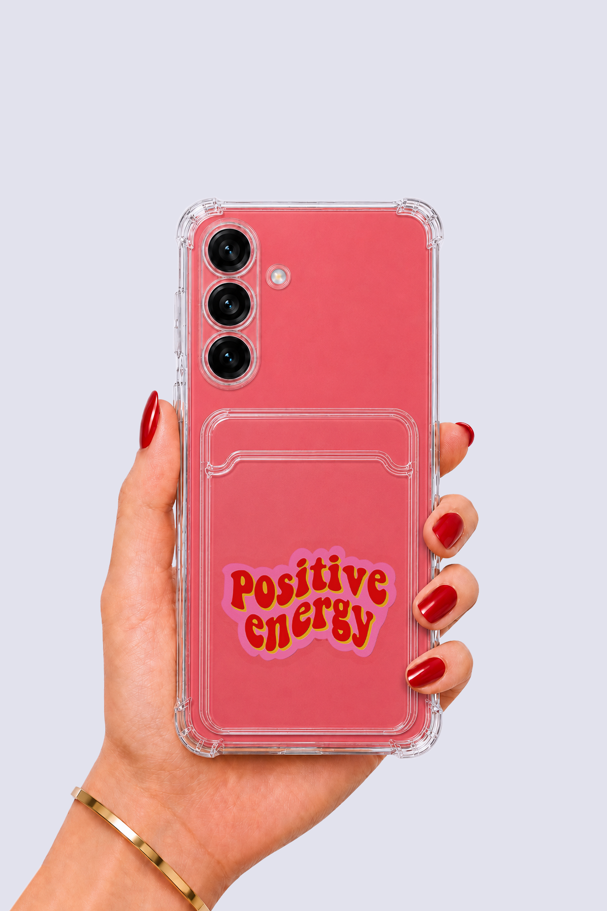 Samsung Galaxy S25 Kartlıklı Pozitif Enerji Desenli Kılıf
