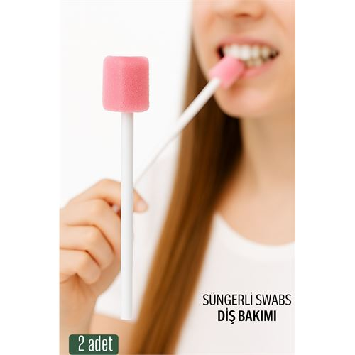 HSNET Süngerli Swab - Ağız ve Diş Bakım Çubuğu - 2 Adet  