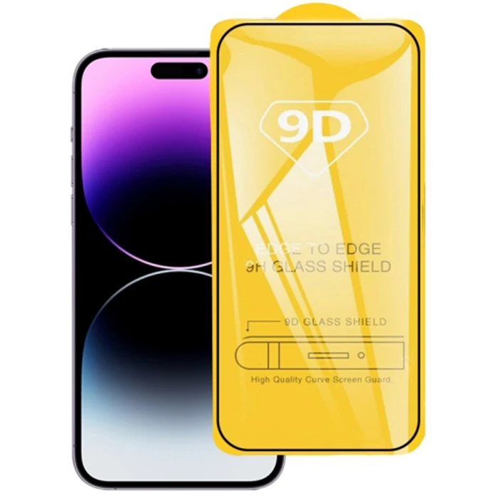 Ally iPhone 14 Pro 6.1 Full Glue-Tempered Cam Ekran Koruyucu-(1903)