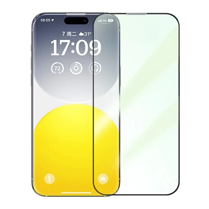 Baseus Corning iPhone 15 Plus Full Koruma Eye-Protection Tempered Cam Ekran Koruyucu-(1903)