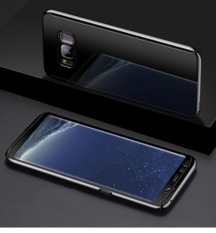 Voero Galaxy Note 8 360 Koruma Aynalı Parlak Kılıf+ Kırılmaz-(1903)