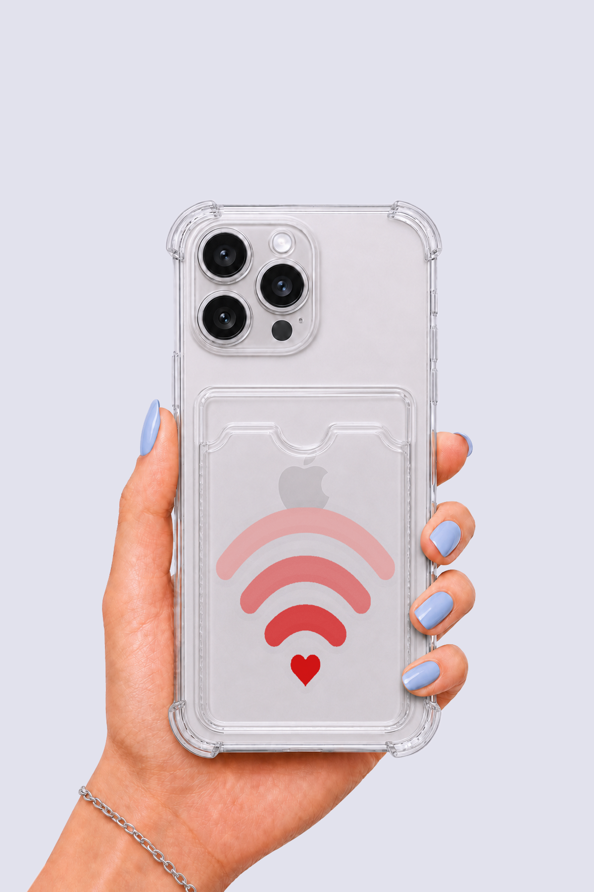 iPhone 16 Pro Max Kartlıklı Aşk Sinyali Desenli Kılıf