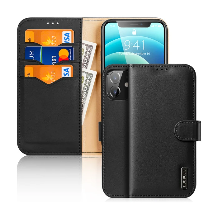 Dux Ducis iPhone 12 - 12 Pro Kılıf Mıknatıslı Cüzdanlı Deri Kılıf Hivo Series-(1903)