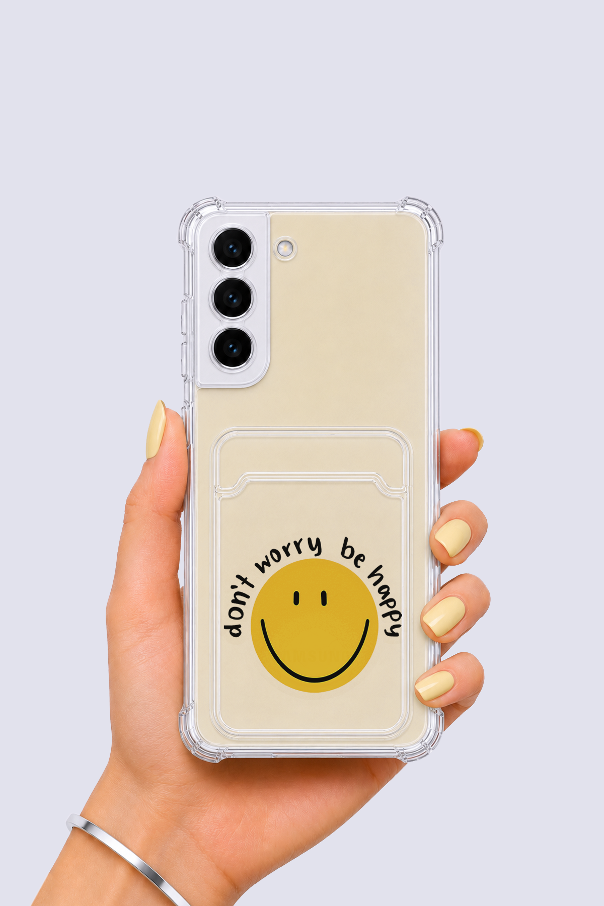 Samsung Galaxy S22 Kartlıklı Gülücük Desenli Kılıf