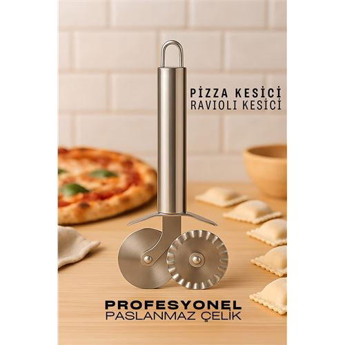 HSNET Pizza Kesici Profesyonel Çelik Hamur Ravioli Kesici 