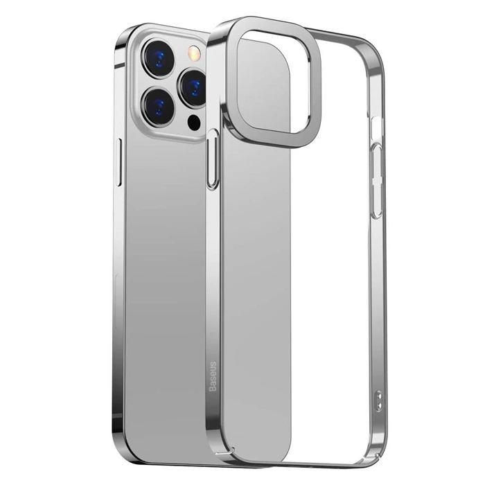 Baseus Glitter iPhone 13 Pro Kılıf Renkli Kenar Şeffaf Kılıf-(1903)