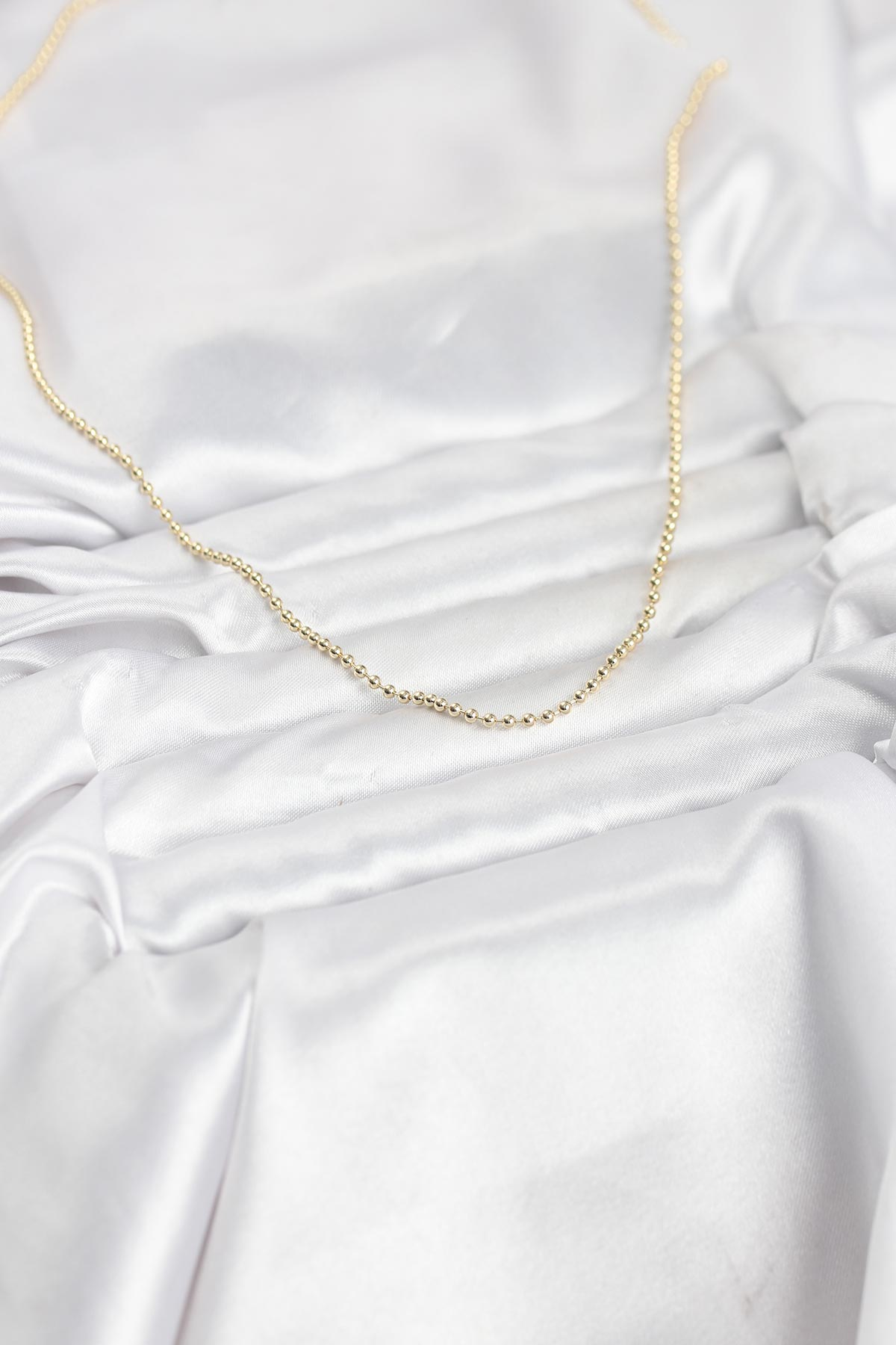 CM 14K Gold Renk Top Zincirli Model 60 cm Kadın Kolye 5886