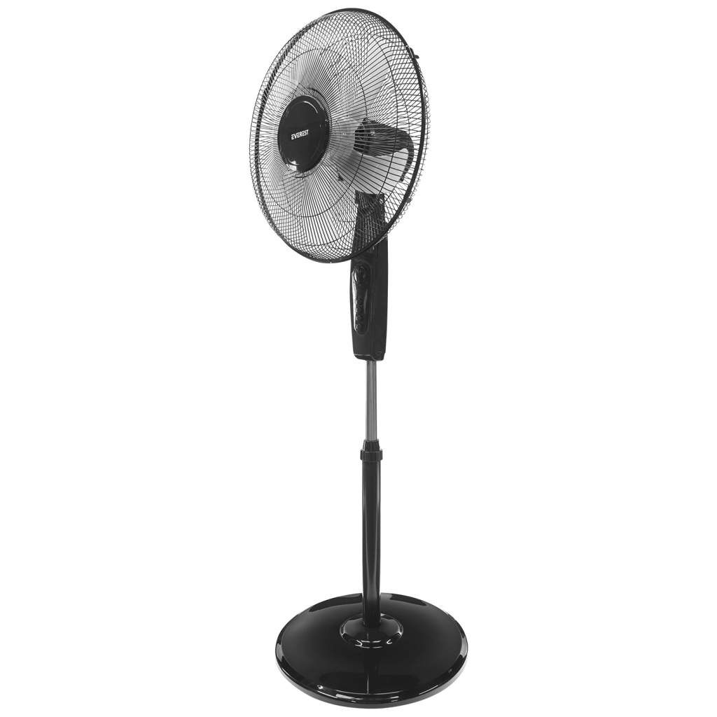 EVEREST FAN11 SİYAH CoolAir 3 Kademeli Hız 40cm 5 Kanat Pervane ve Çerçeve 45W Otomatik Salınım Yükseklik Ayarlı Vantilatör(1923) 2