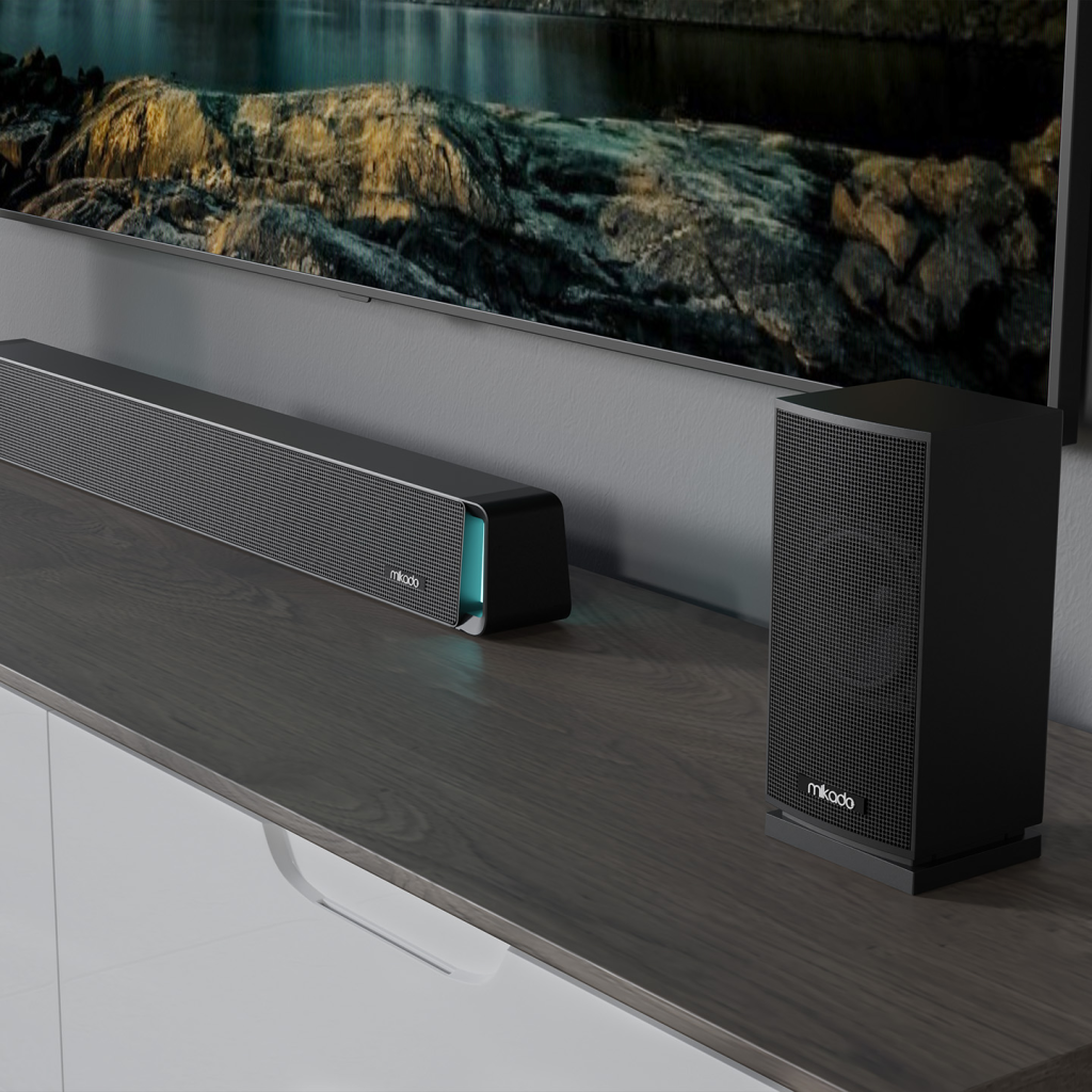 MIKADO MD-SBT35 160W 5+1 Masaüstü BT/AUX/USB/HDMI/OPTICAL Soundbar Siyah Kasa Ev Sinema Sistemi(1923) 5